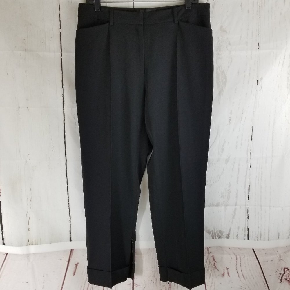 Focus 2000 Dress Pants Sz 12 Black Flat Front